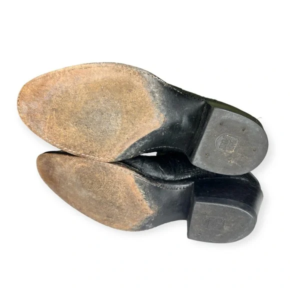 Dan Post Men’s Black Leather Cowboy Boots Size 8 D Great Condition!! Rockabilly - Picture 5 of 9